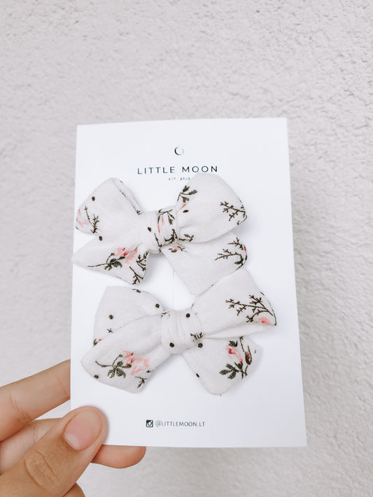 Plaukų segtukai arba gumytės | Pink Flowers Bows Midi